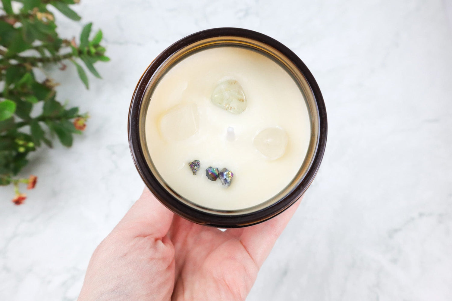 Sagittarius Candle with Blue Topaz - Tali & Loz Crystals