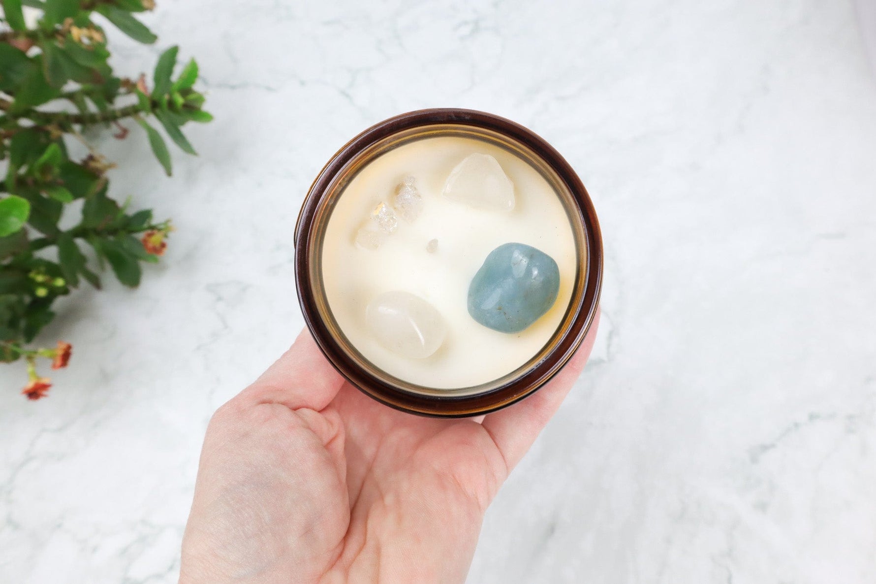 Scorpio Candle with Aquamarine - Tali & Loz Crystals