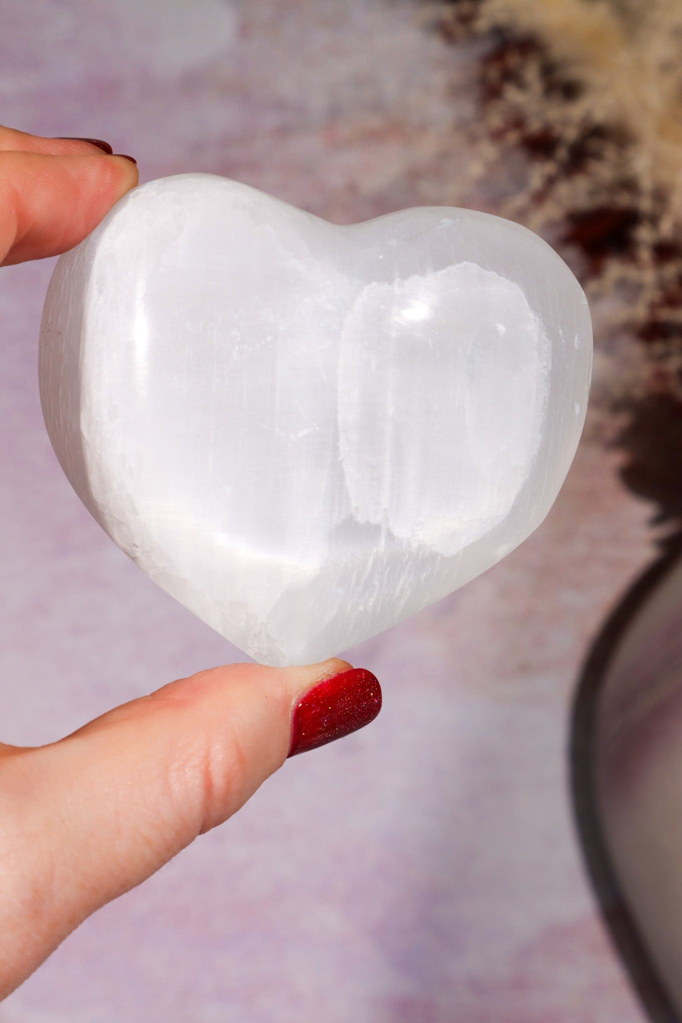 Selenite Hearts Large 8cm Palmstone Tali & Loz Crystals