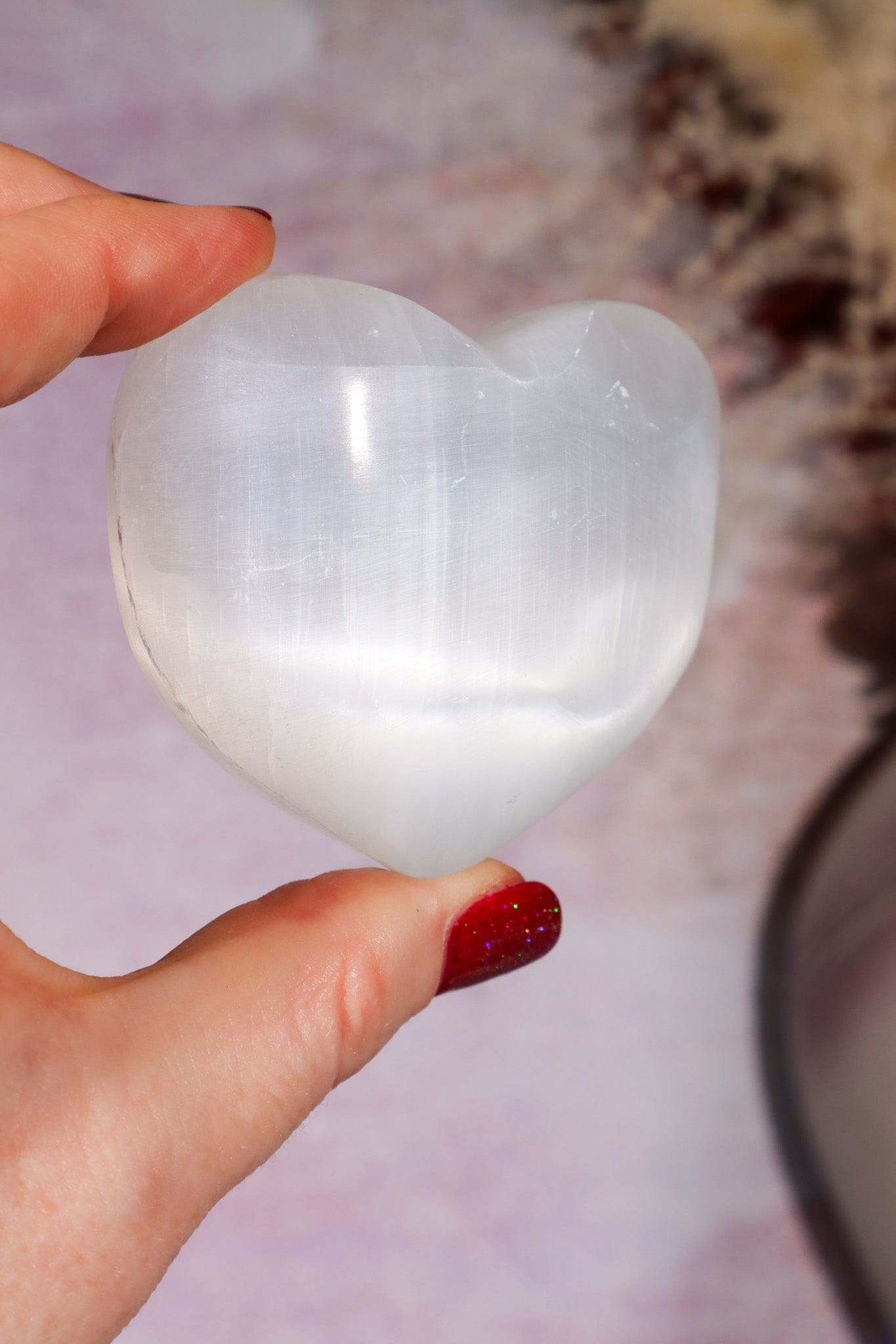Selenite Hearts Large 8cm Palmstone Tali & Loz Crystals
