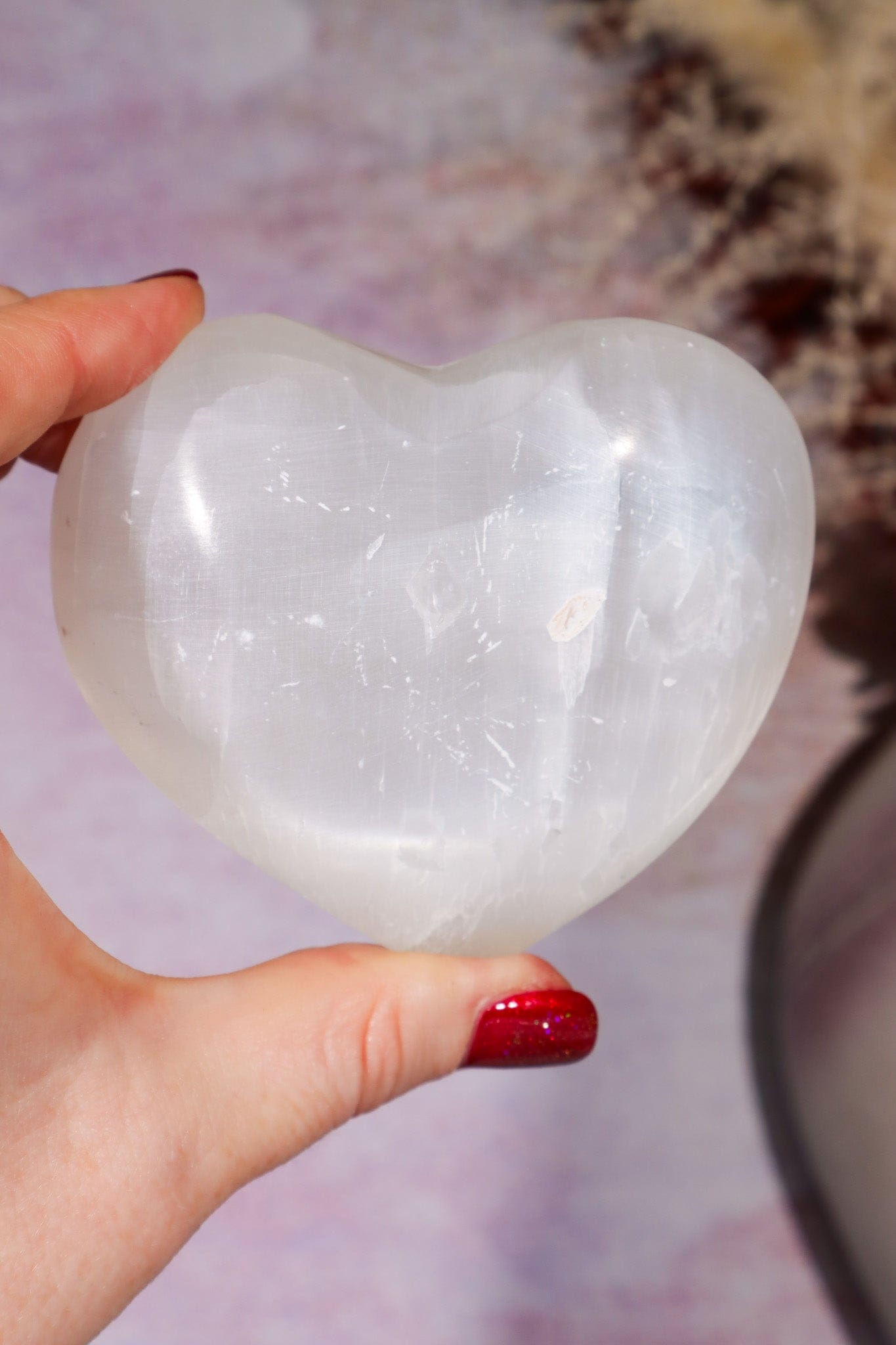 Selenite Hearts Large 8cm Palmstone Tali & Loz Crystals
