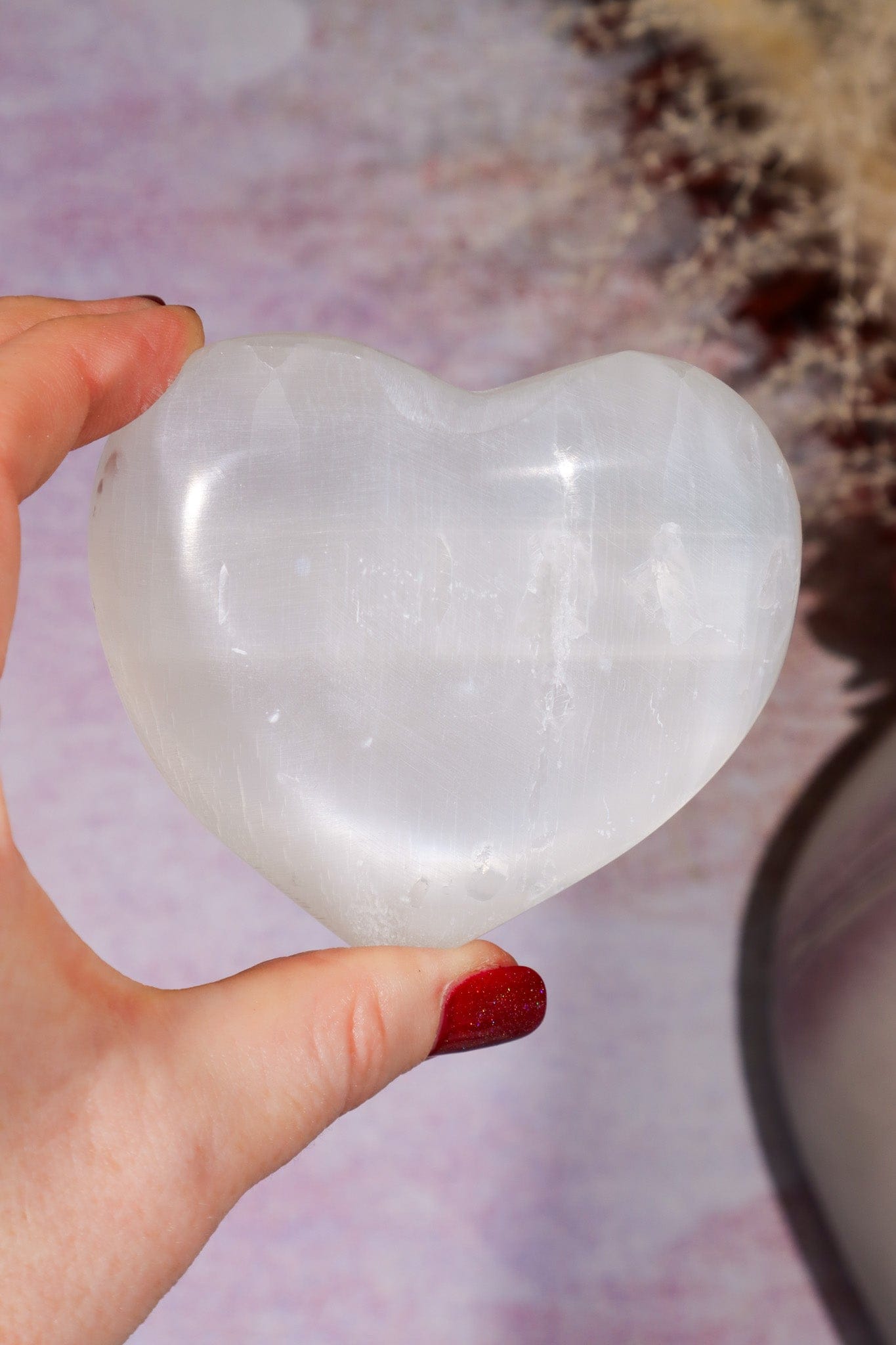 Selenite Hearts Large 8cm Palmstone Tali & Loz Crystals