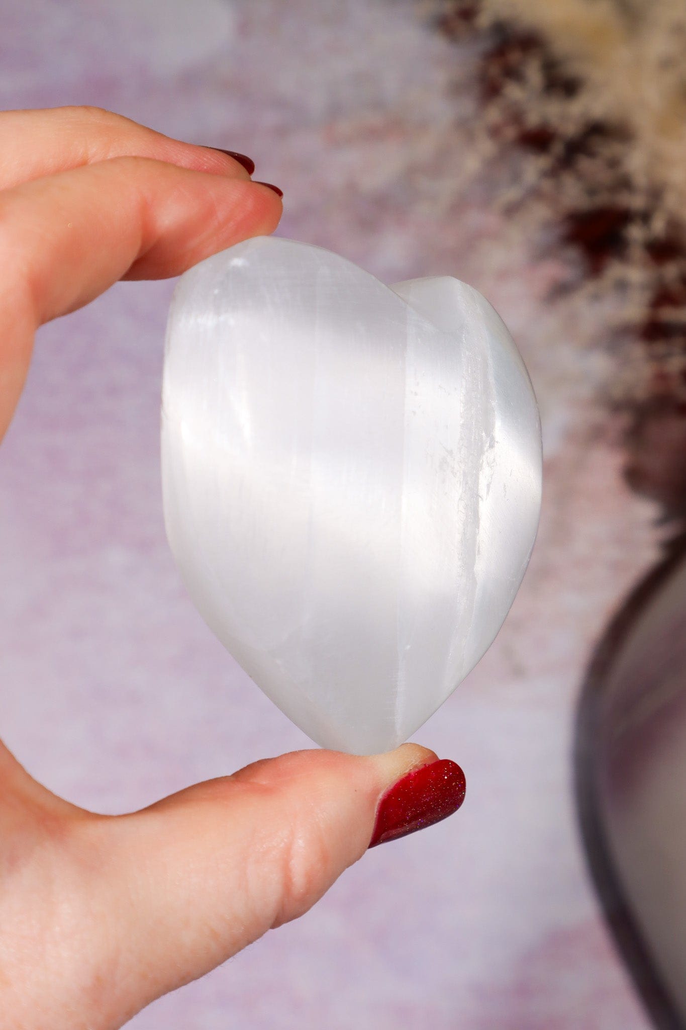 Selenite Hearts Large 8cm Palmstone Tali & Loz Crystals