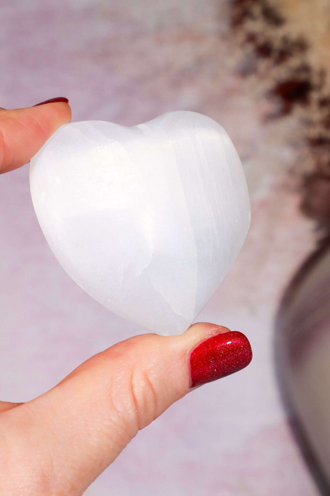 Selenite Hearts Small 6cm Palmstone Tali & Loz Crystals