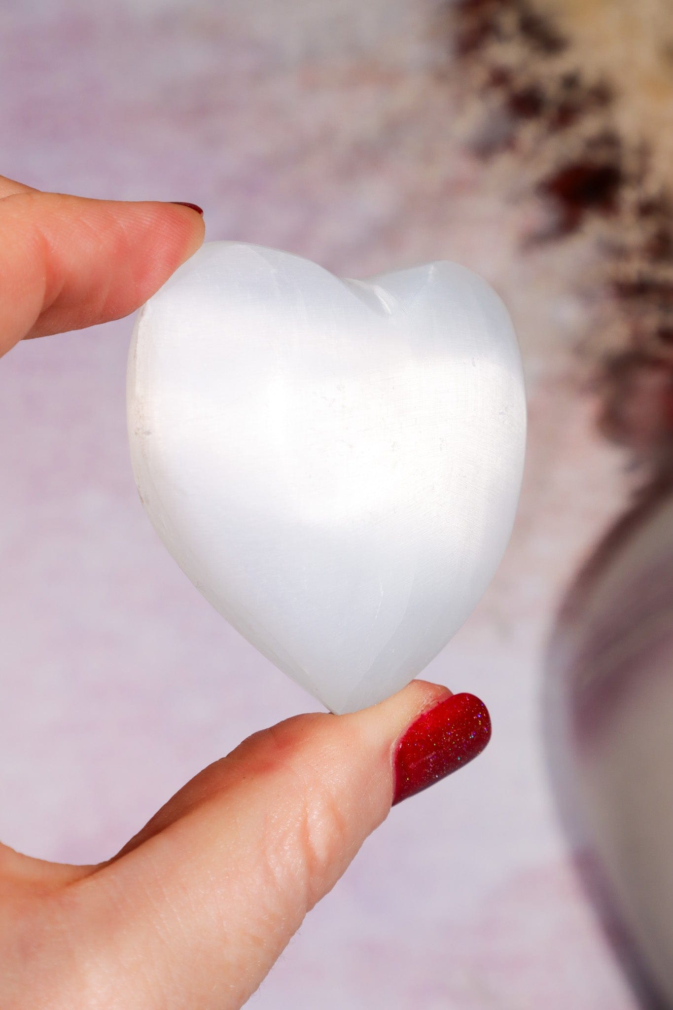 Selenite Hearts Small 6cm Palmstone Tali & Loz Crystals