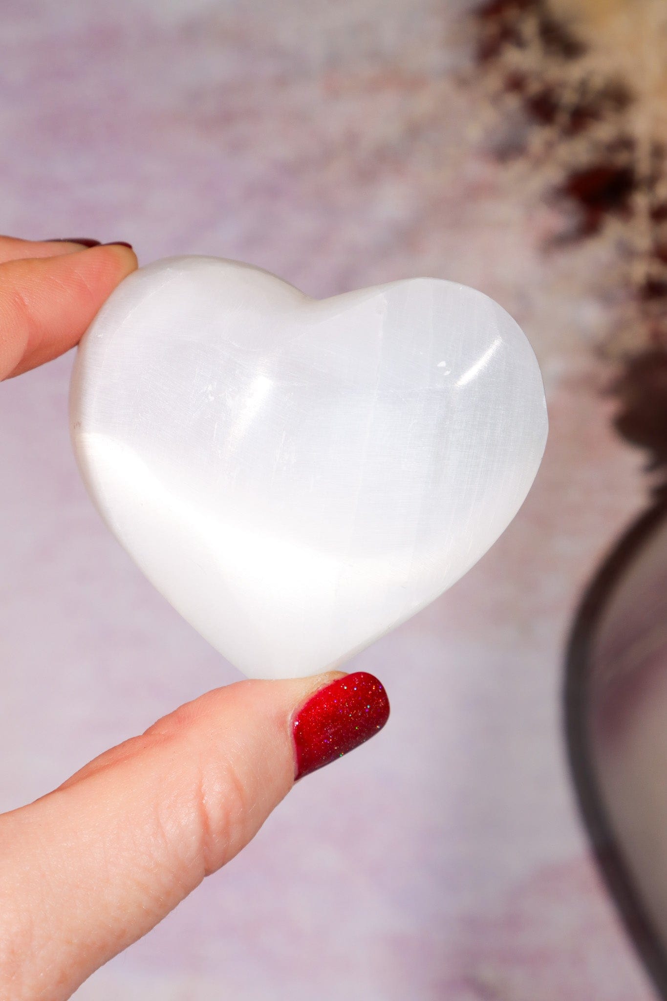 Selenite Hearts Small 6cm Palmstone Tali & Loz Crystals