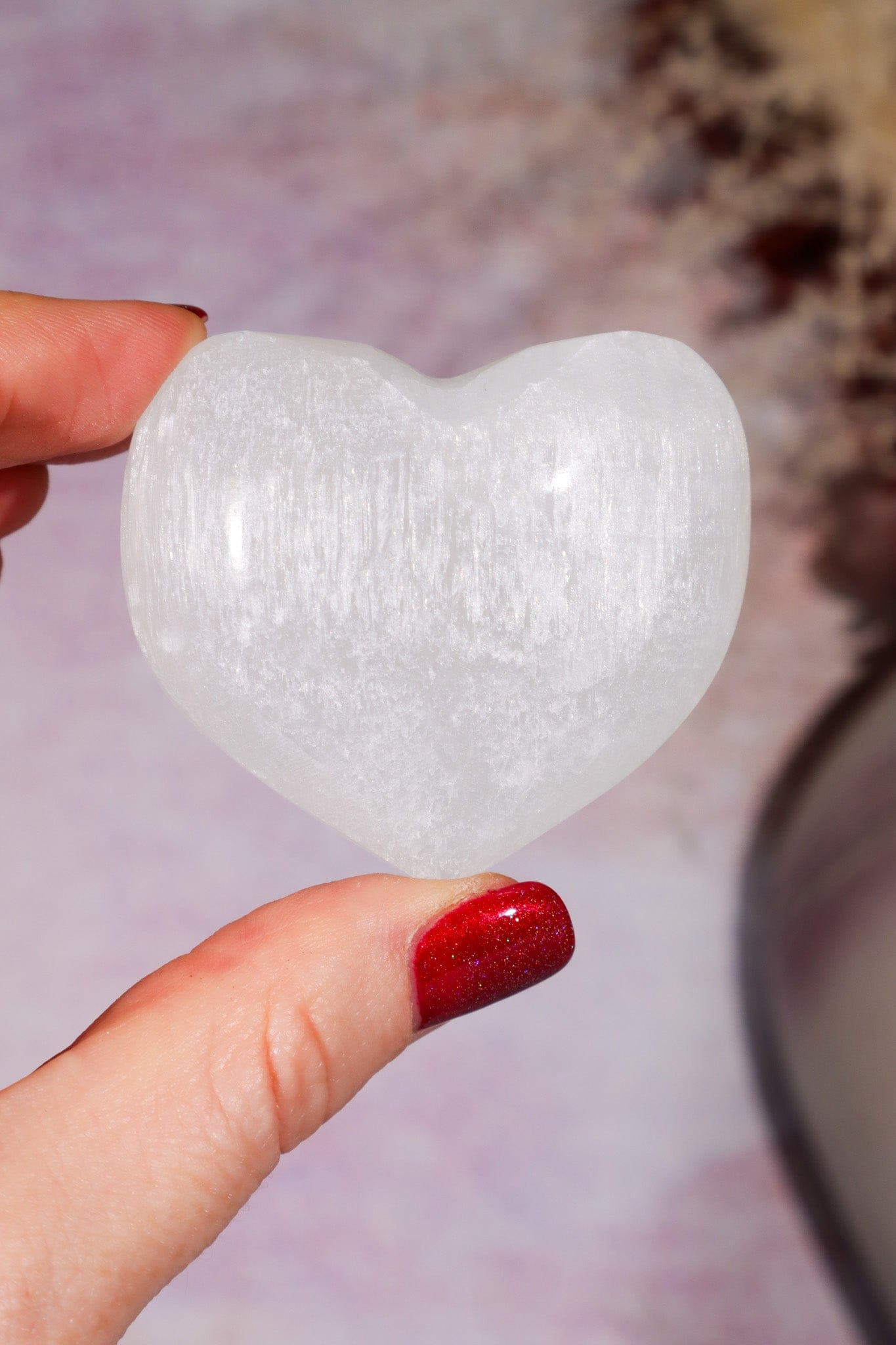 Selenite Hearts Small 6cm Palmstone Tali & Loz Crystals