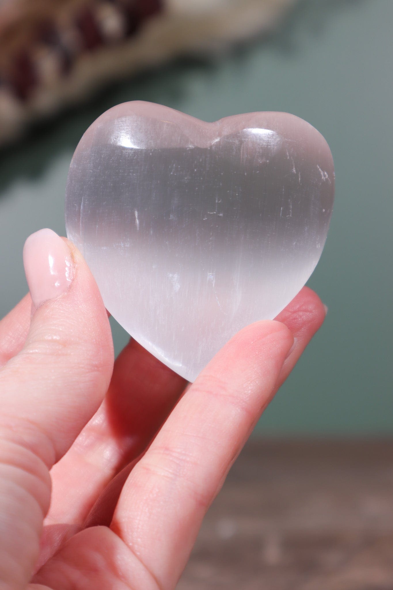 Selenite Hearts Small 6cm Palmstone Tali & Loz Crystals