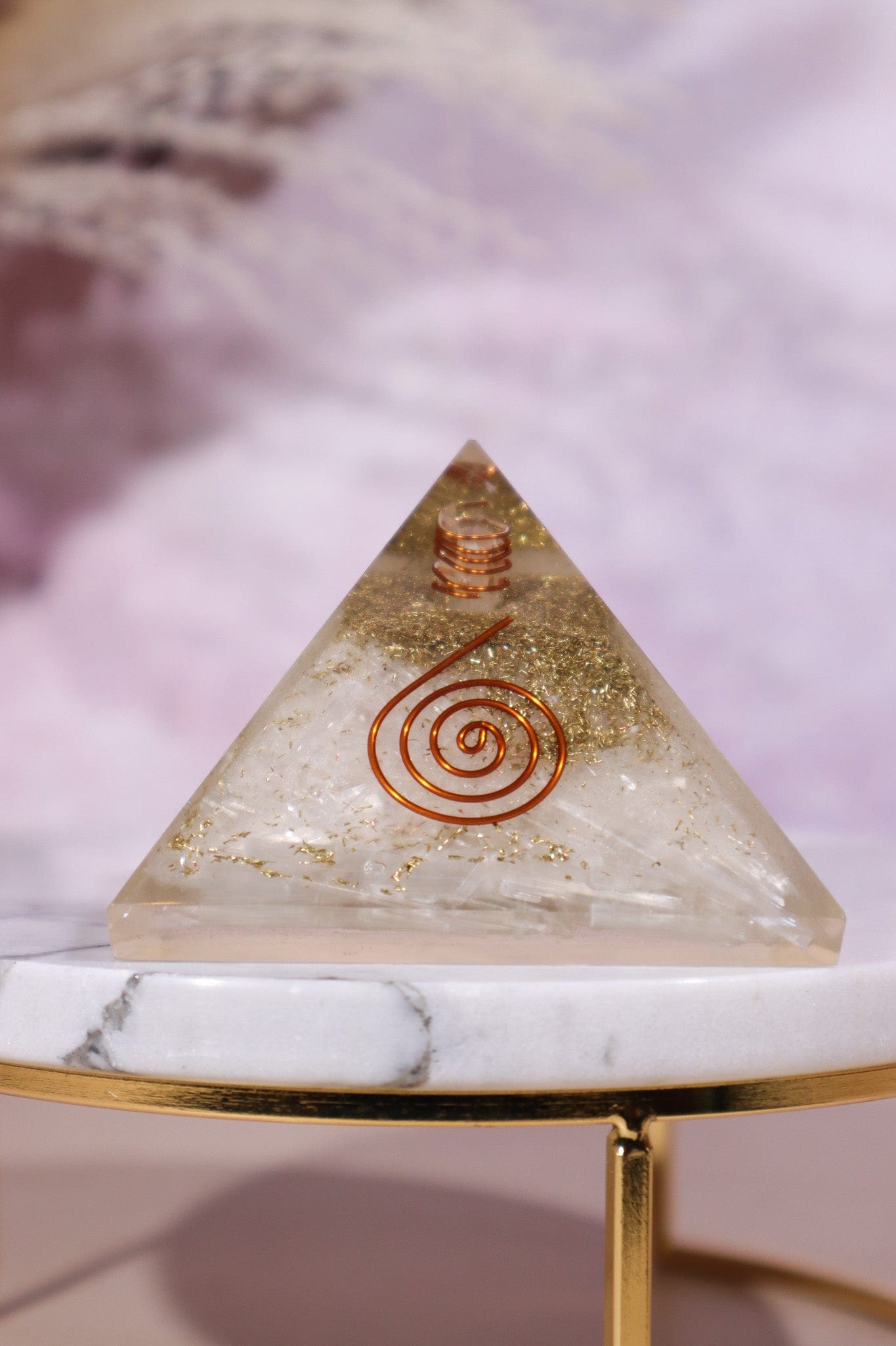 Selenite Orgone Pyramids 6cm - Tali & Loz Crystals