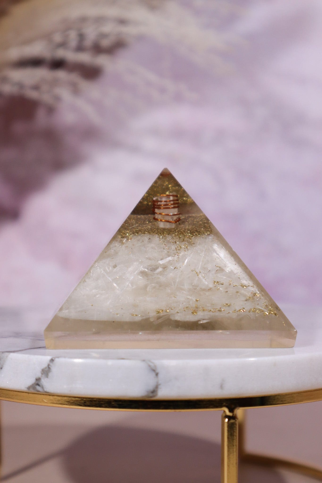 Selenite Orgone Pyramids 6cm - Tali & Loz Crystals