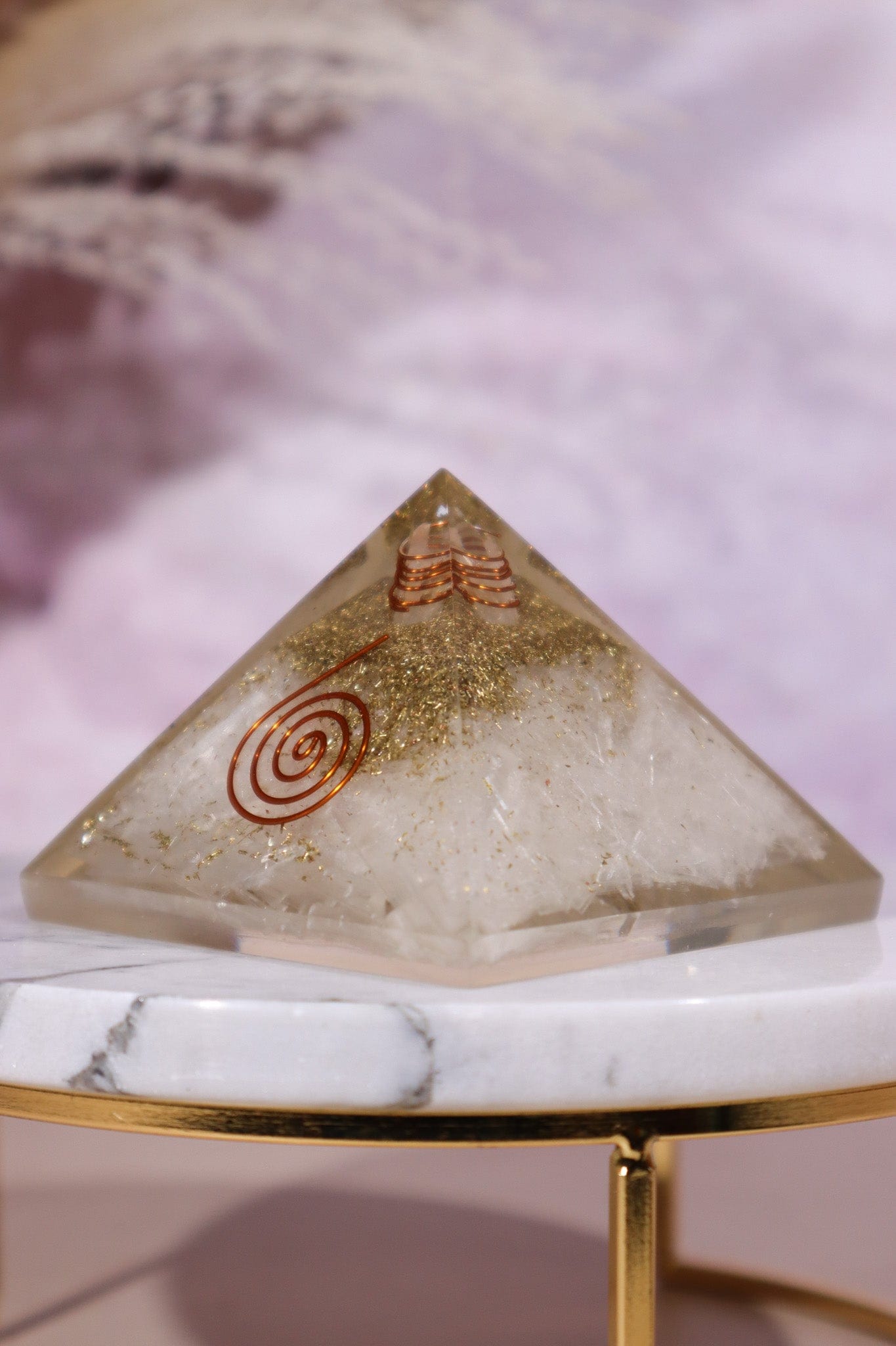 Selenite Orgone Pyramids 6cm - Tali & Loz Crystals