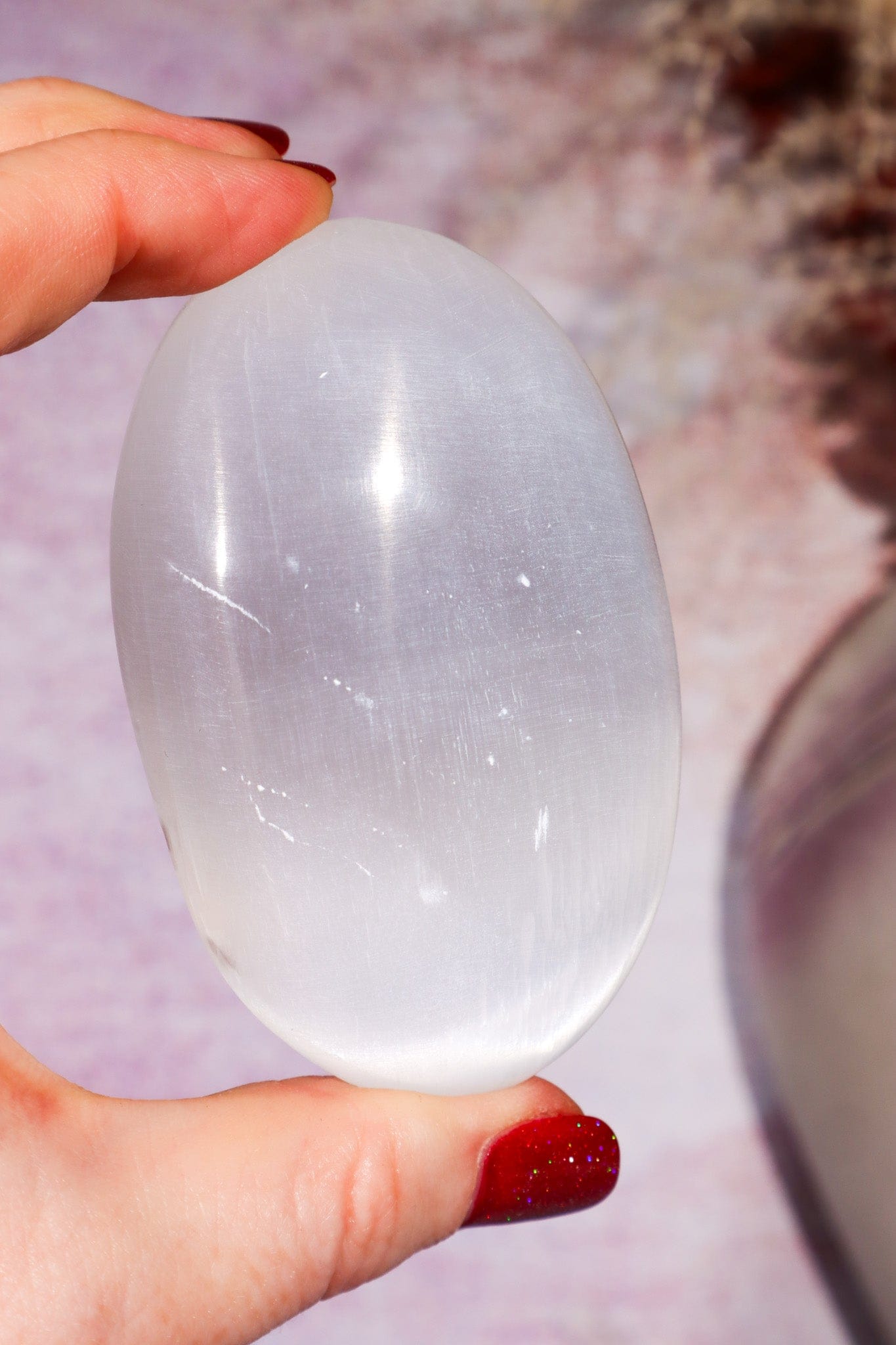 Selenite Palmstones Large 8cm Palmstone Tali & Loz Crystals