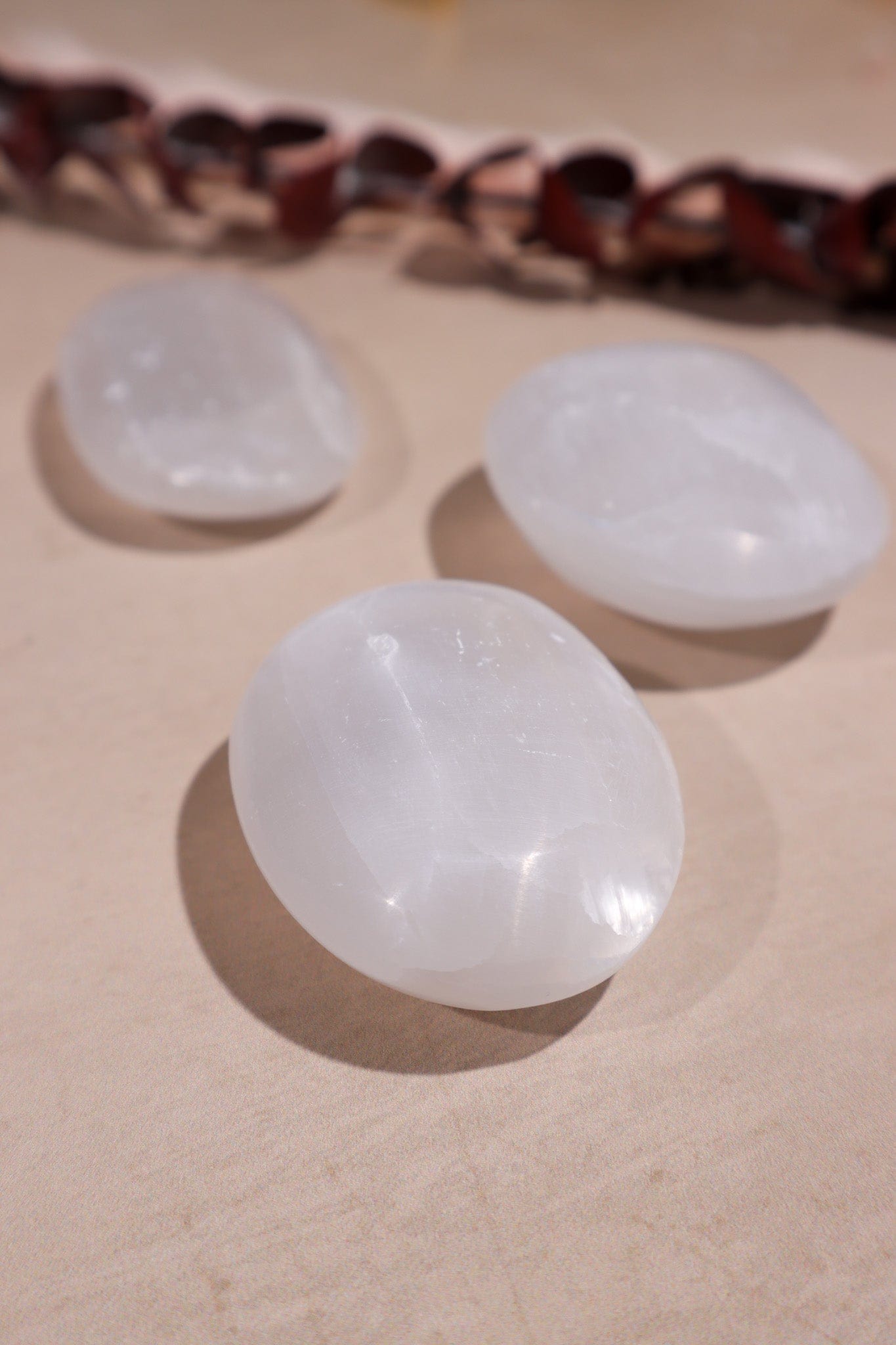 Selenite Palmstones Large 8cm - Tali & Loz Crystals