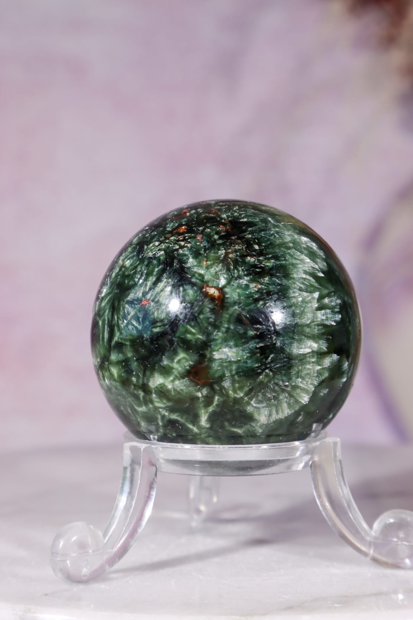 Seraphinite Sphere 4.2cm, Russia Spheres Tali & Loz Crystals