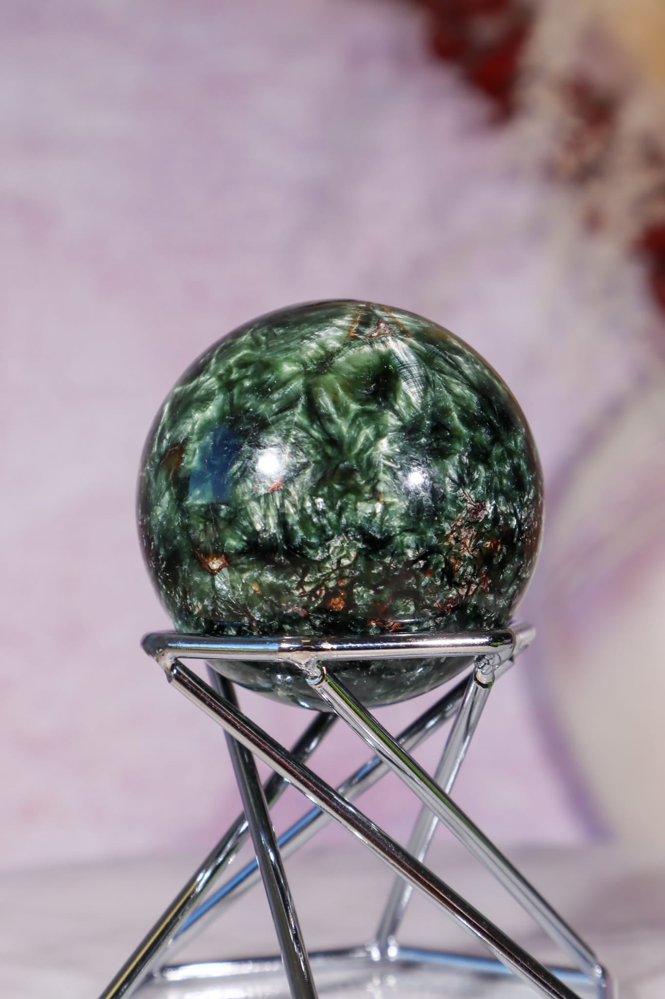 Seraphinite Sphere 4.2cm, Russia Spheres Tali & Loz Crystals