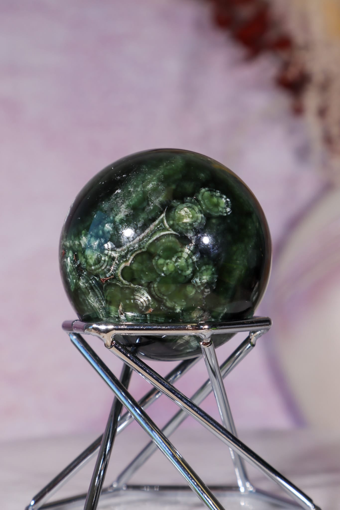 Seraphinite Sphere 4.2cm, Russia Spheres Tali & Loz Crystals