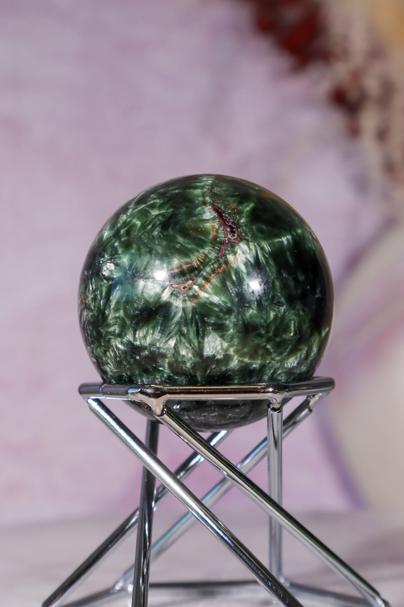 Seraphinite Sphere 4.2cm, Russia Spheres Tali & Loz Crystals