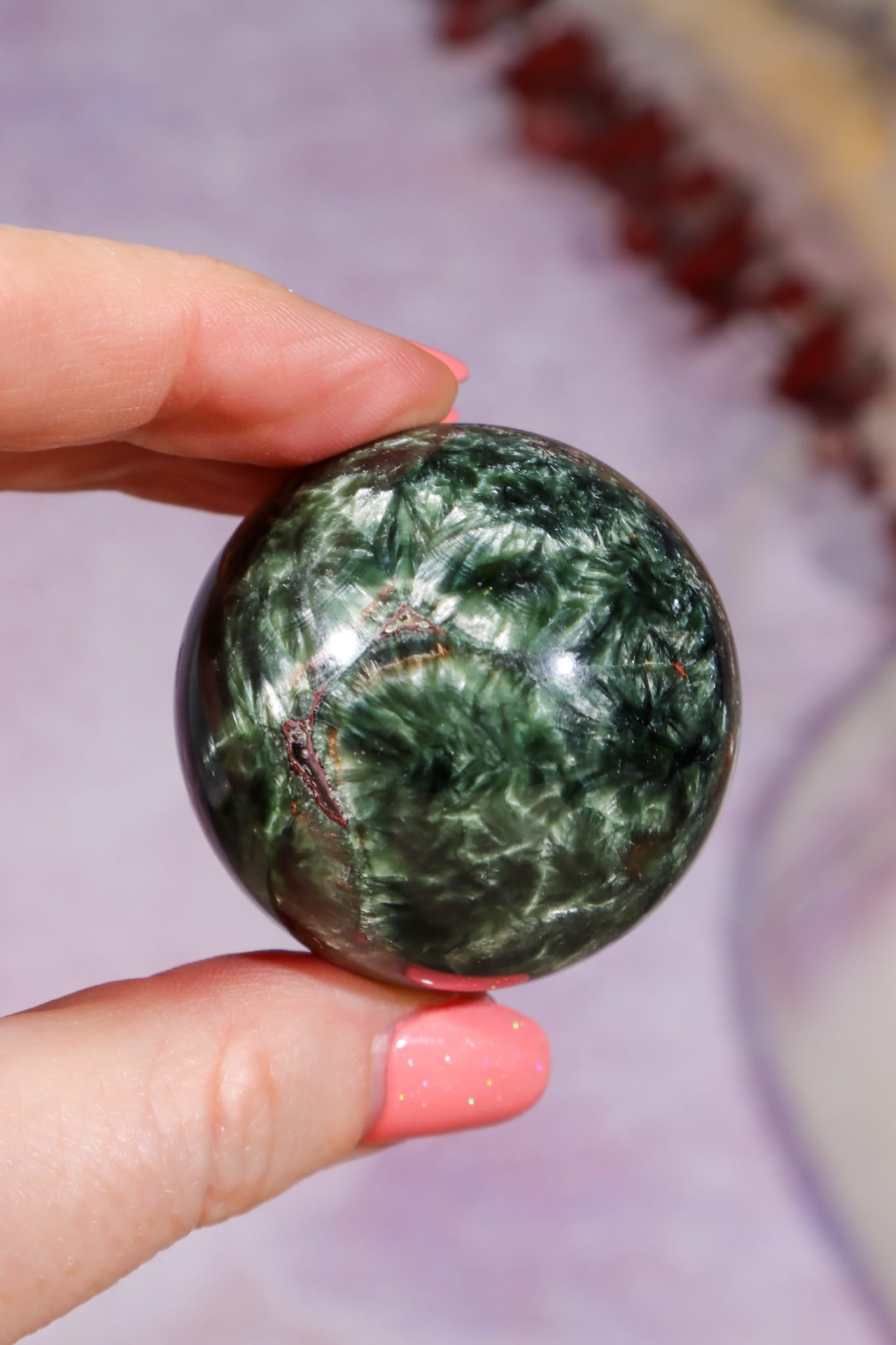 Seraphinite Sphere 4.2cm, Russia Spheres Tali & Loz Crystals