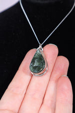 Seraphinite Tear Drop Necklace, Pendant Size 2.5cm, Handmade in the UK Jewellery Tali & Loz Crystals