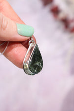 Seraphinite Tear Drop Necklace, Pendant Size 2.5cm, Handmade in the UK Jewellery Tali & Loz Crystals