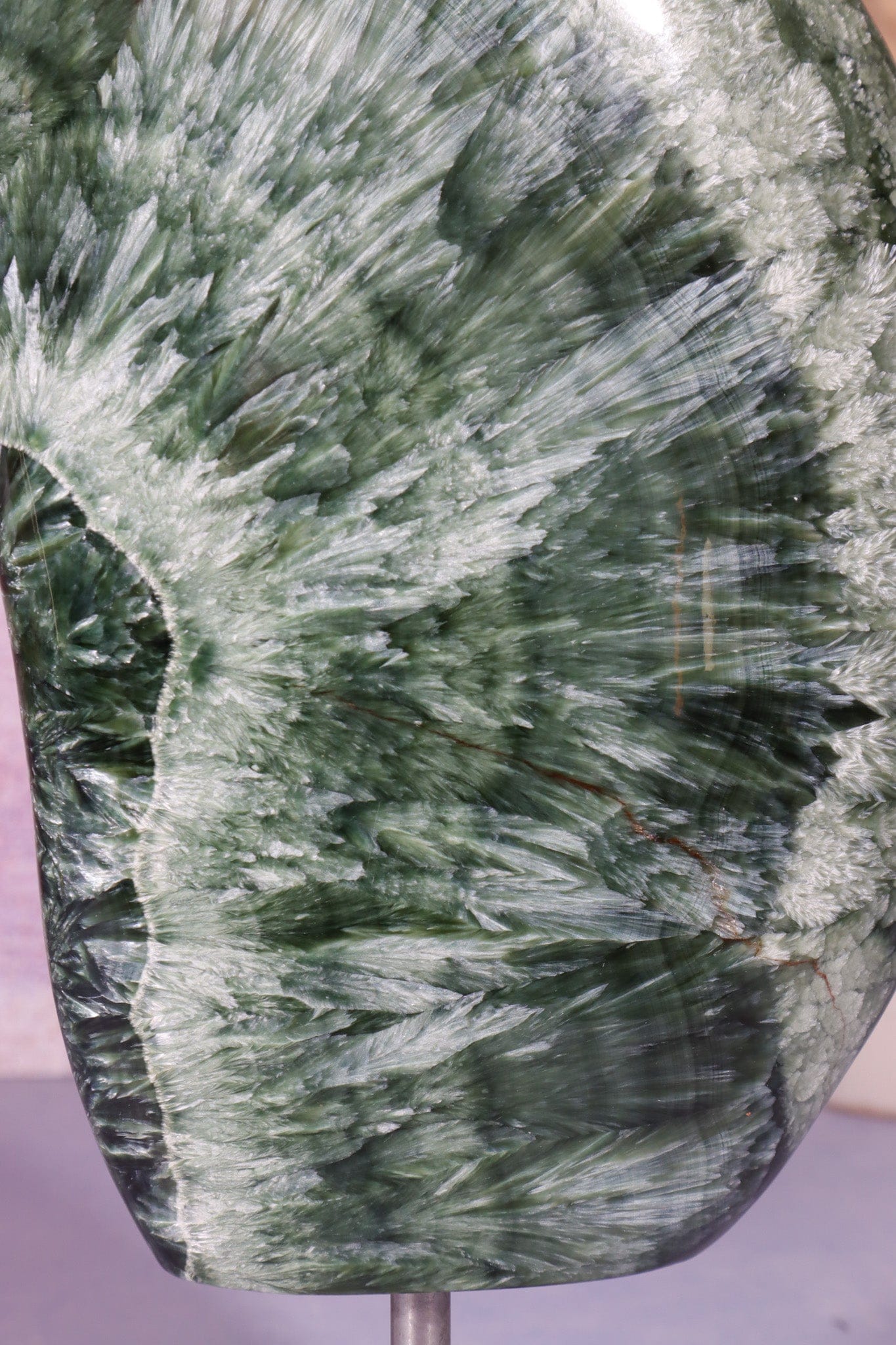 Seraphinite Wing Shaped Freeform on Stand 0.9KG, Russia Specimen Tali & Loz Crystals