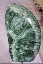 Seraphinite Wing Shaped Freeform on Stand 0.9KG, Russia Specimen Tali & Loz Crystals