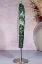 Seraphinite Wing Shaped Freeform on Stand 0.9KG, Russia Specimen Tali & Loz Crystals