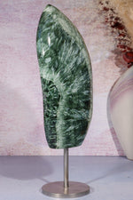 Seraphinite Wing Shaped Freeform on Stand 0.9KG, Russia Specimen Tali & Loz Crystals