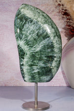 Seraphinite Wing Shaped Freeform on Stand 0.9KG, Russia Specimen Tali & Loz Crystals