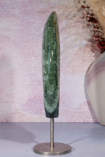 Seraphinite Wing Shaped Freeform on Stand 0.9KG, Russia Specimen Tali & Loz Crystals