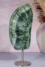 Seraphinite Wing Shaped Freeform on Stand 0.9KG, Russia Specimen Tali & Loz Crystals