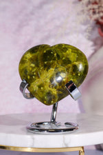 Serpentine Heart Carving 5.5cm, Madagascar Hearts Tali & Loz Crystals