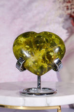 Serpentine Heart Carving 5.5cm, Madagascar Hearts Tali & Loz Crystals