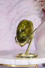 Serpentine Heart Carving 5.5cm, Madagascar Hearts Tali & Loz Crystals