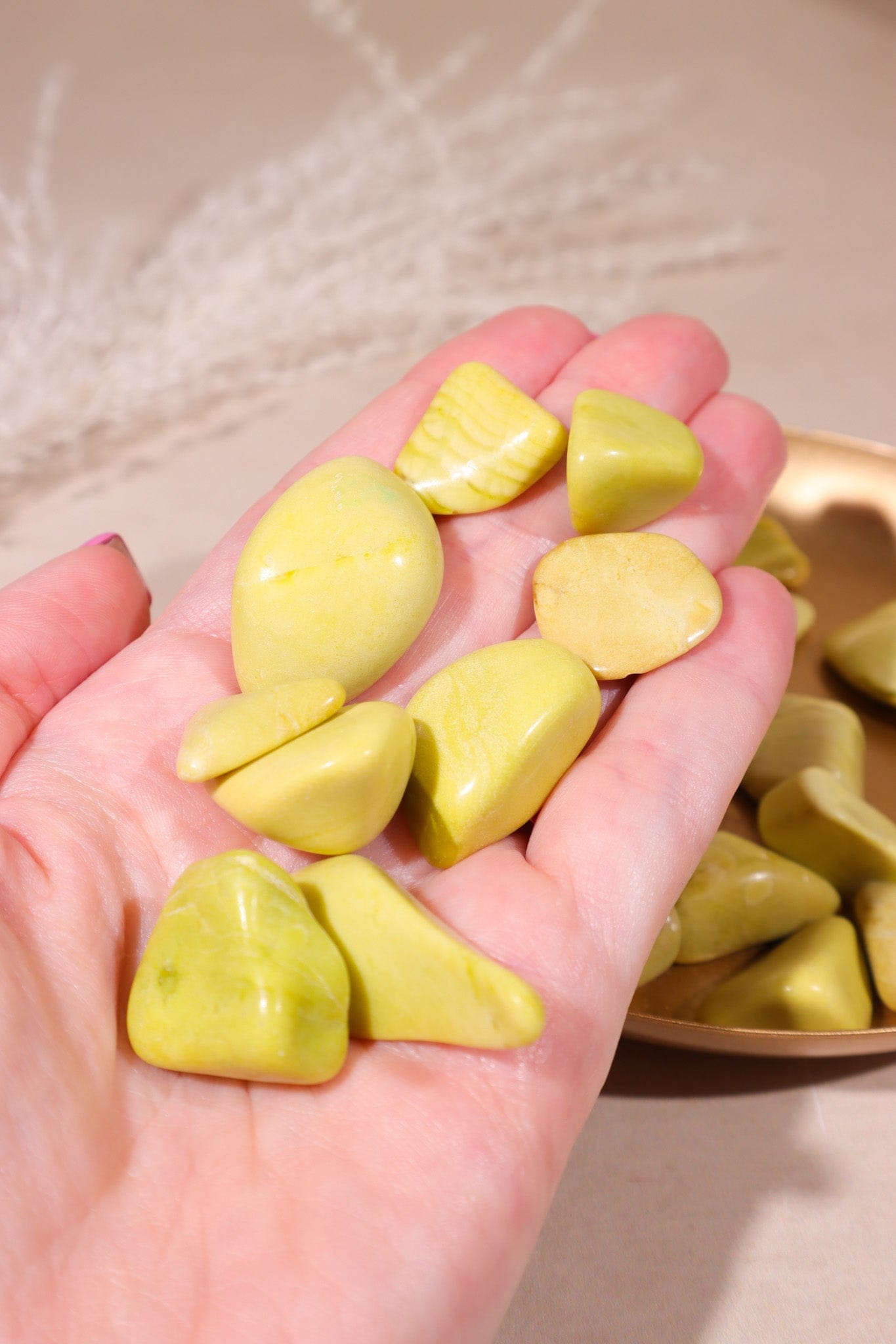 Serpentine Tumblestones 20-30mm Light - Tali & Loz Crystals