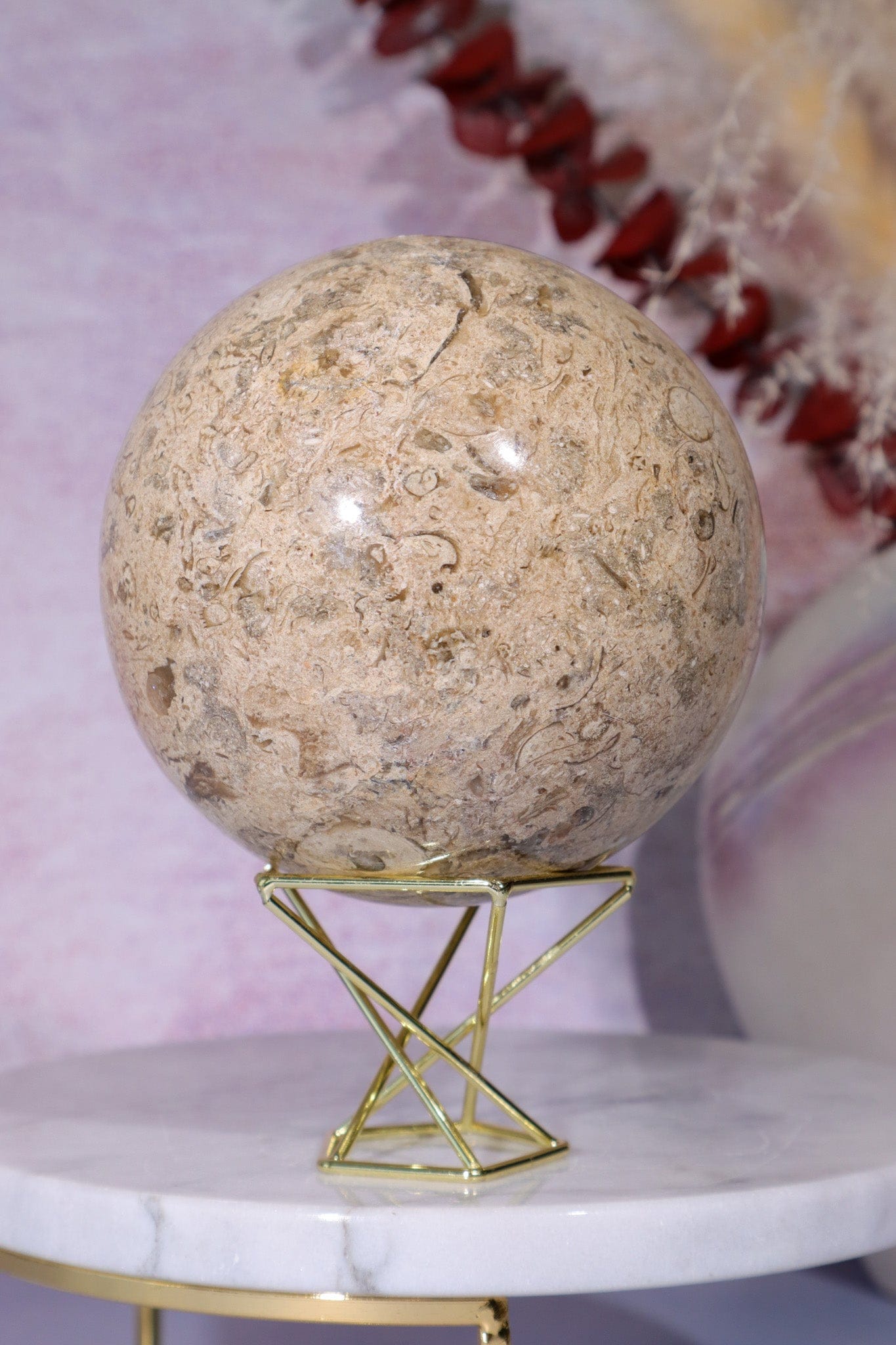 Shell Jasper Sphere 1.2KG sphere Tali & Loz Crystals