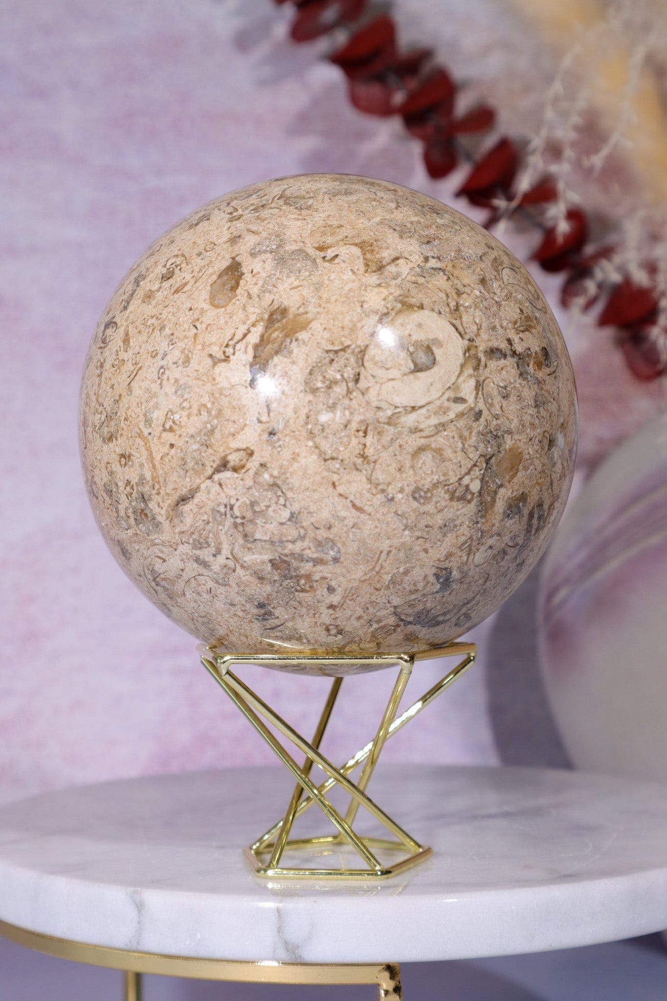 Shell Jasper Sphere 1.2KG sphere Tali & Loz Crystals