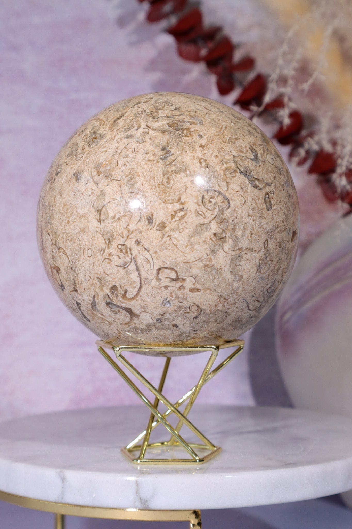 Shell Jasper Sphere 1.2KG sphere Tali & Loz Crystals