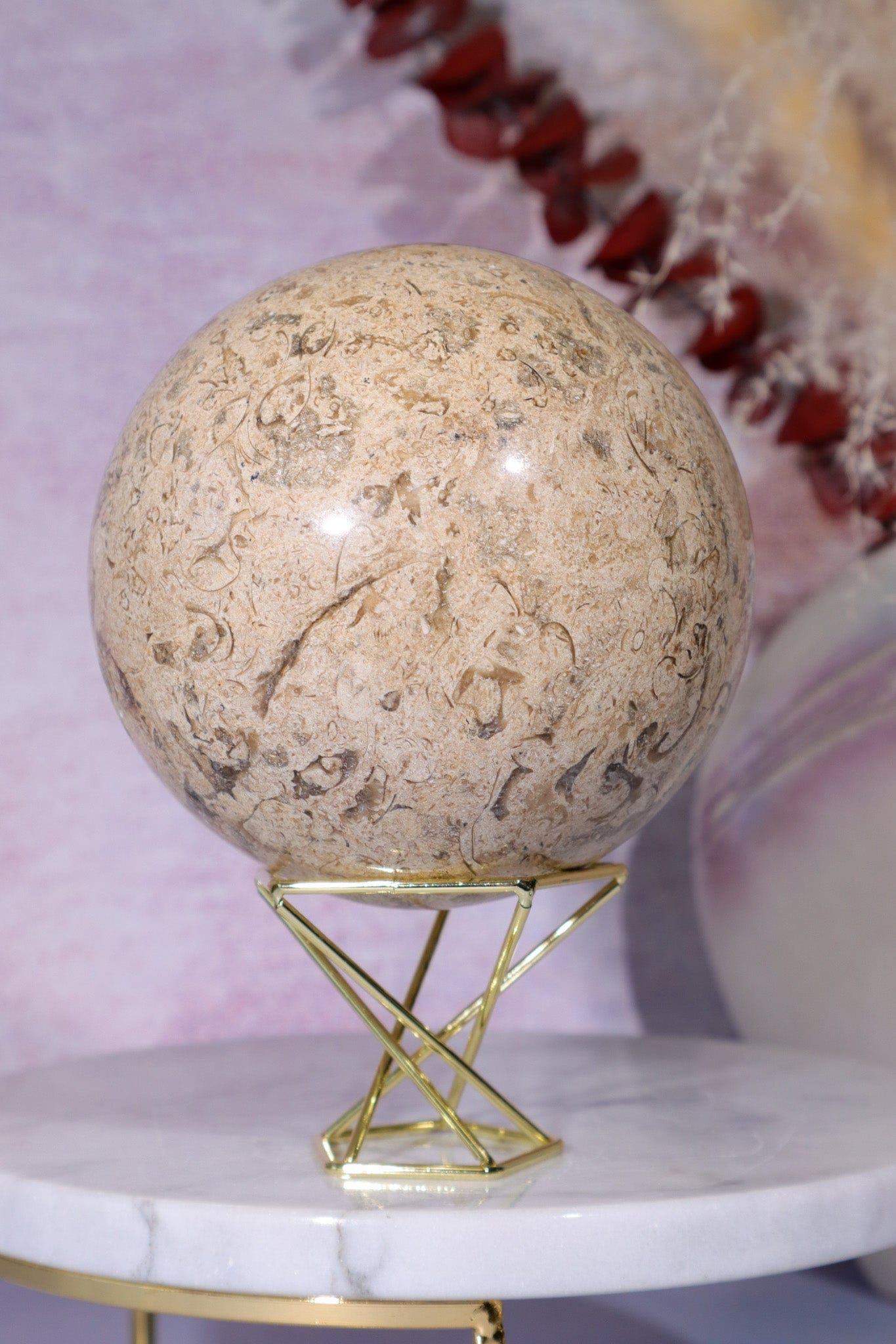 Shell Jasper Sphere 1.2KG sphere Tali & Loz Crystals