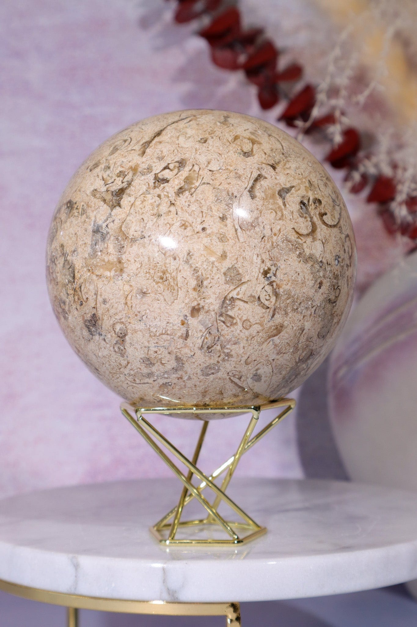 Shell Jasper Sphere 1.2KG sphere Tali & Loz Crystals