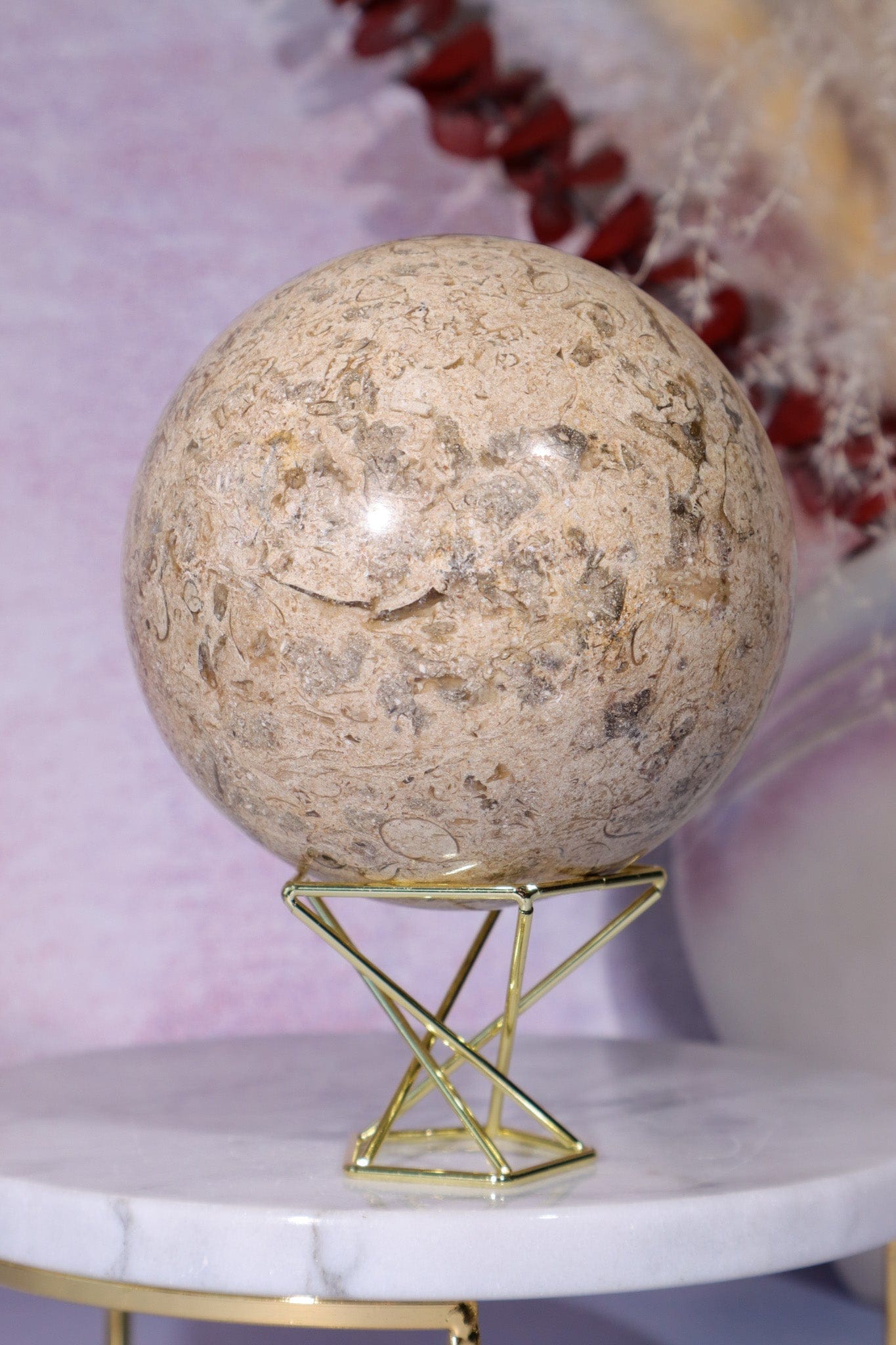 Shell Jasper Sphere 1.2KG sphere Tali & Loz Crystals