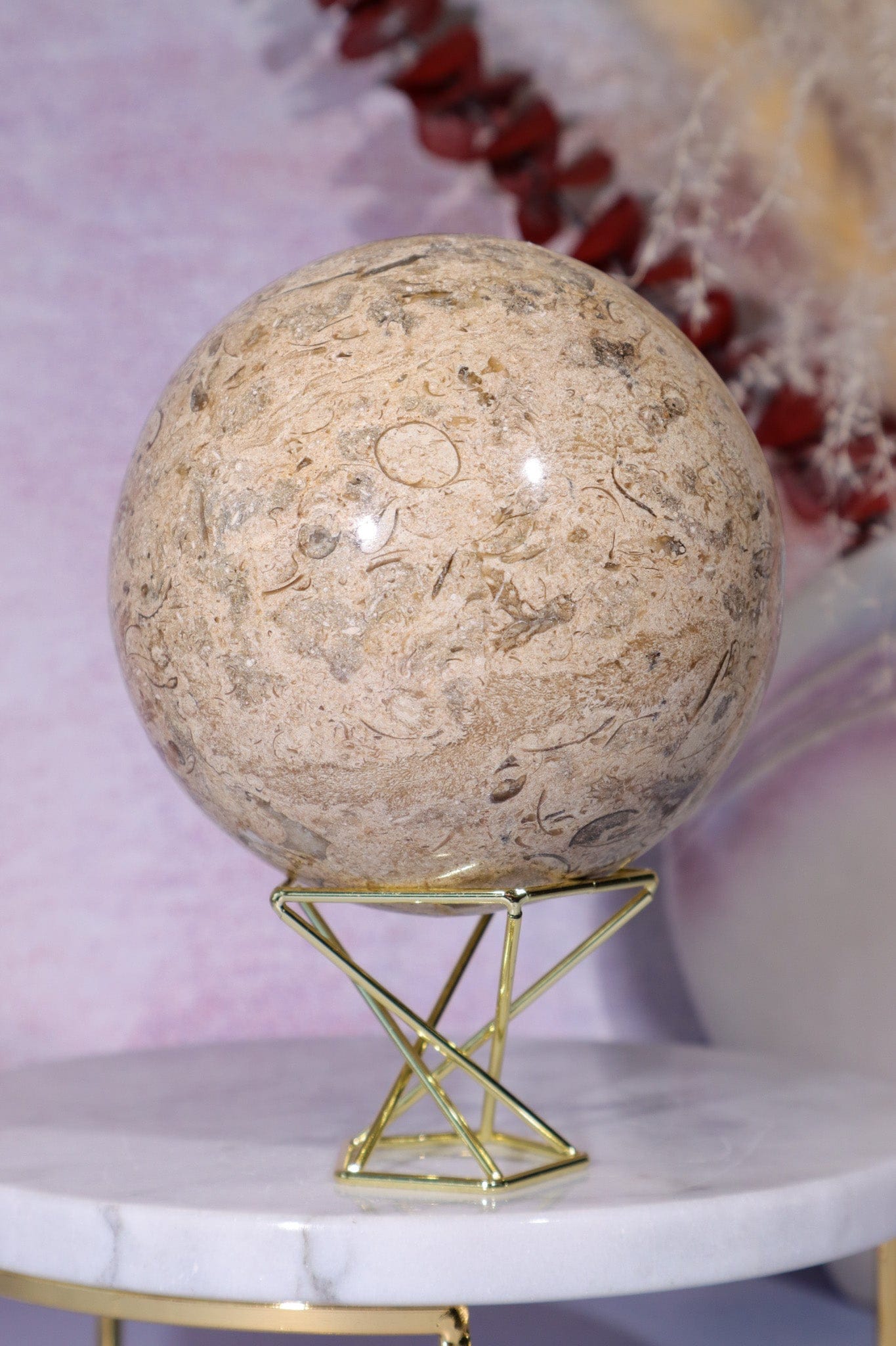 Shell Jasper Sphere 1.2KG sphere Tali & Loz Crystals