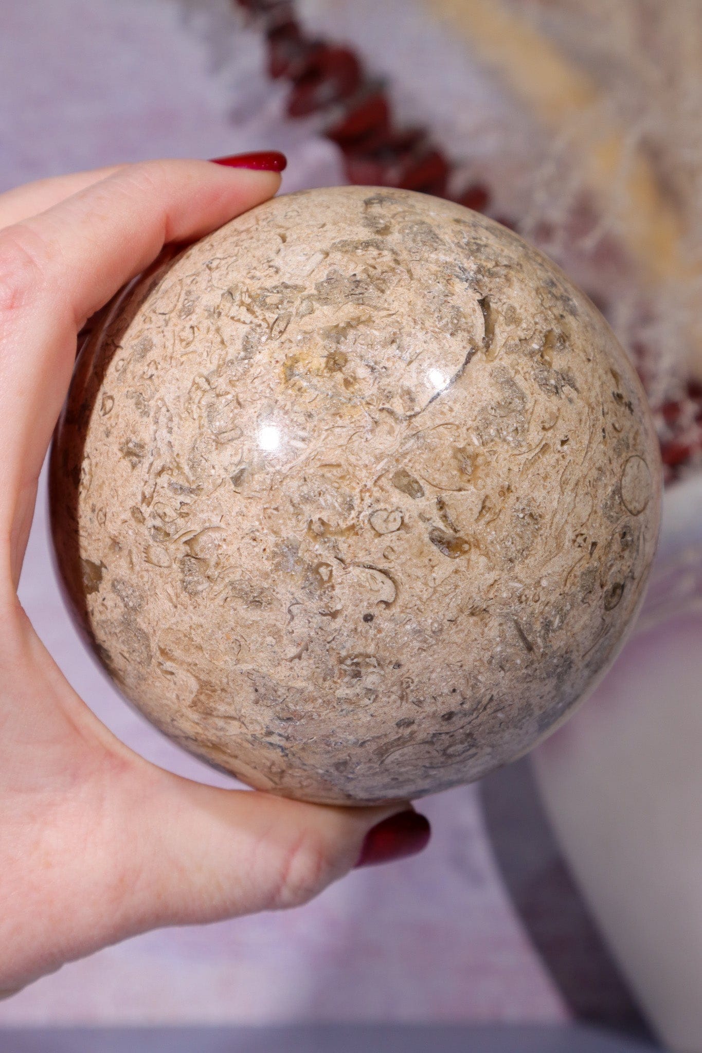 Shell Jasper Sphere 1.2KG sphere Tali & Loz Crystals