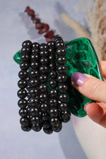 Shungite Beaded Bracelet (Bead Size 0.8cm), Intuitively Chosen Bracelets Tali & Loz Crystals