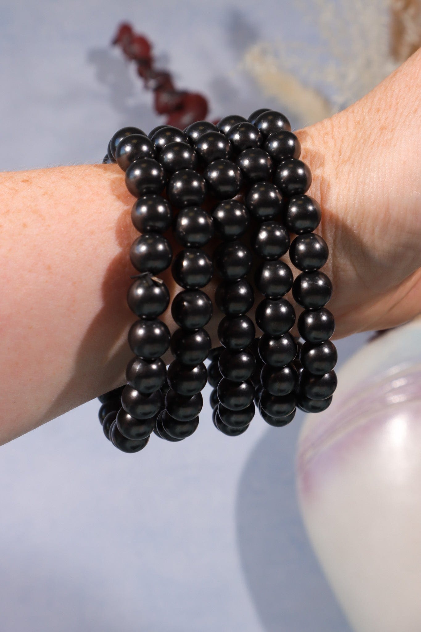 Shungite Beaded Bracelet (Bead Size 0.8cm), Intuitively Chosen Bracelets Tali & Loz Crystals