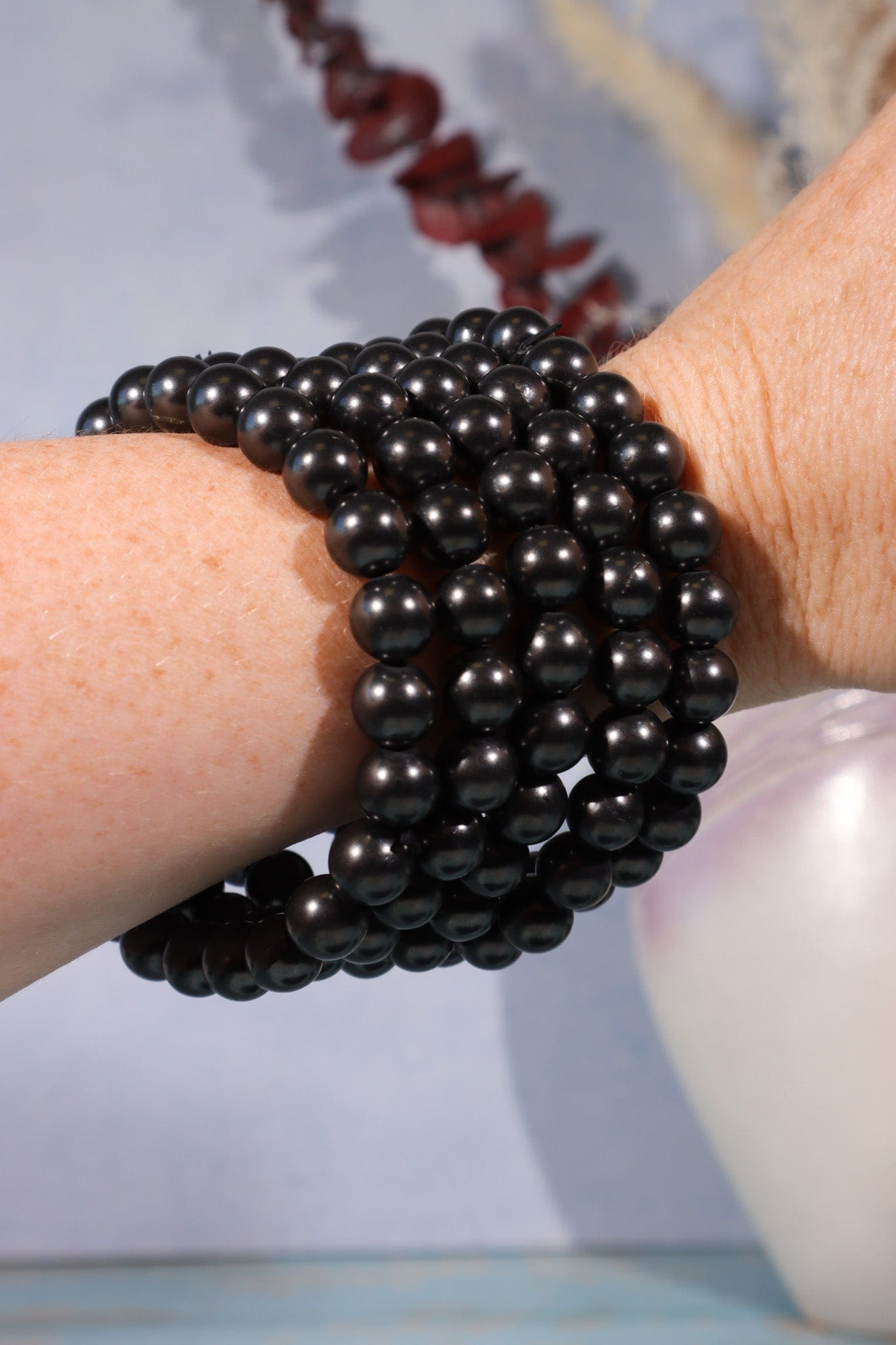 Shungite Beaded Bracelet (Bead Size 0.8cm), Intuitively Chosen Bracelets Tali & Loz Crystals