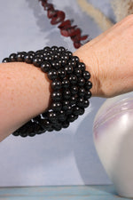 Shungite Beaded Bracelet (Bead Size 0.8cm), Intuitively Chosen Bracelets Tali & Loz Crystals