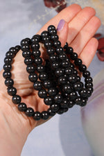 Shungite Beaded Bracelet (Bead Size 0.8cm), Intuitively Chosen Bracelets Tali & Loz Crystals
