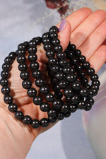 Shungite Beaded Bracelet (Bead Size 0.8cm), Intuitively Chosen Bracelets Tali & Loz Crystals
