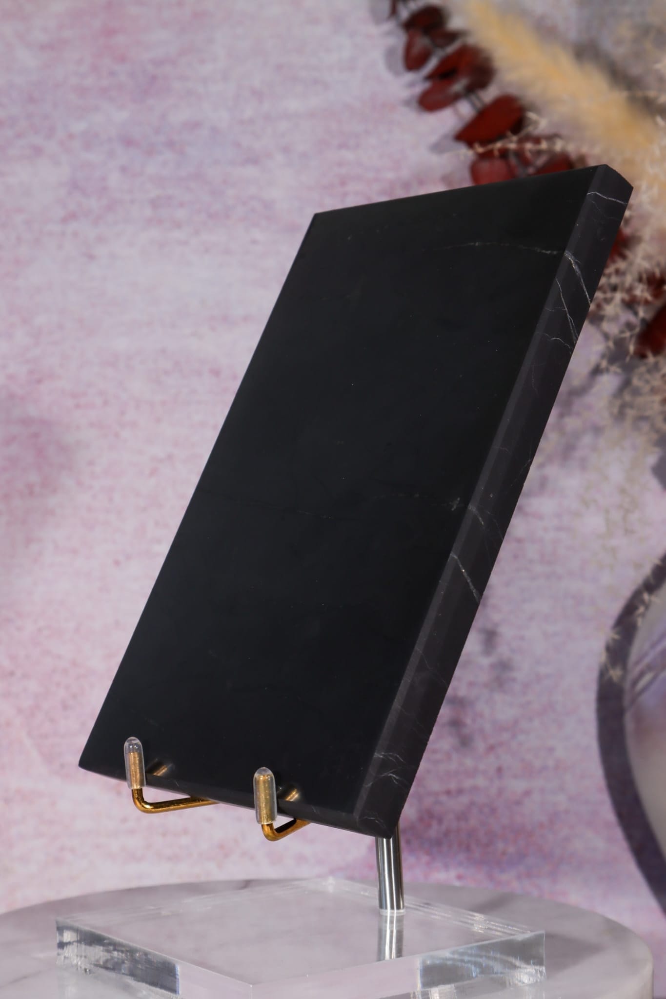 Shungite Rectangle Charging Plate 15cm, Russia Slices Tali & Loz Crystals
